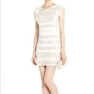 BCBG Renata lace shift dress mini dress white